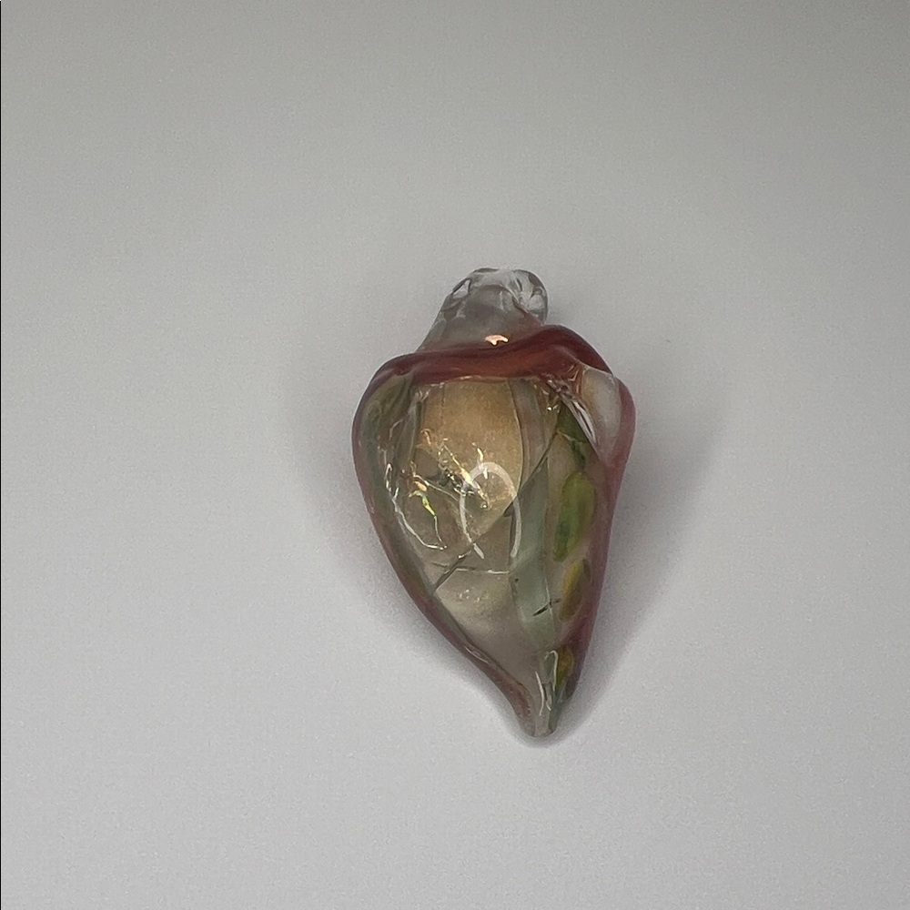 Hand Blown Art Glass Pendant Multicolor Swirl Necklace Charm